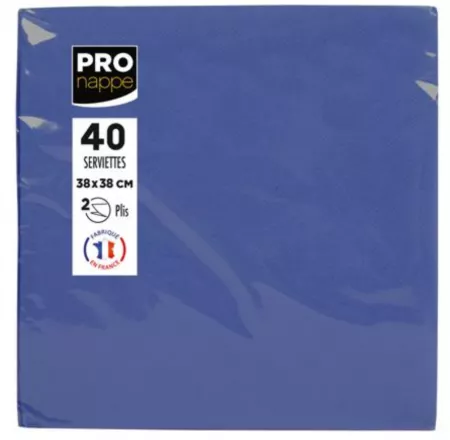 1200 SERVIETTES OUATE MICRO GAUFRE 38X38 BLEU MARINE