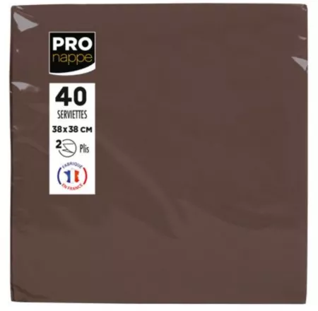 1200 SERVIETTES OUATE MICRO GAUFRE 38X38 CHOCOLAT