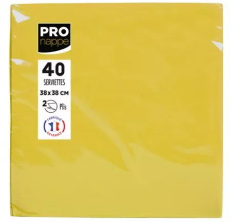 1200 SERVIETTES OUATE MICRO GAUFRE 38X38 JAUNE