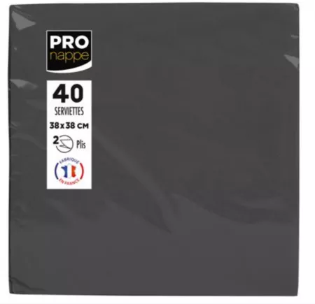 1200 SERVIETTES OUATE MICRO GAUFRE 38X38 NOIR