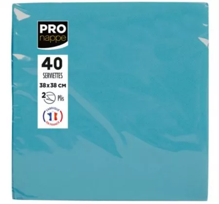1200 SERVIETTES OUATE MICRO GAUFRE 38X38 TURQUOISE