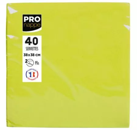 1200 SERVIETTES OUATE MICRO GAUFRE 38X38 VERT KIWI