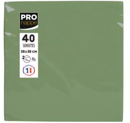 1200 SERVIETTES OUATE MICRO GAUFRE 38X38 VERT OLIVE