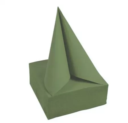 1200 SERVIETTES OUATE MICRO GAUFRE 38X38 VERT OLIVE