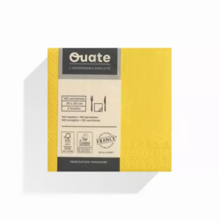 1800 Serviettes 2 plis 20x20 CITRON / CG191520
