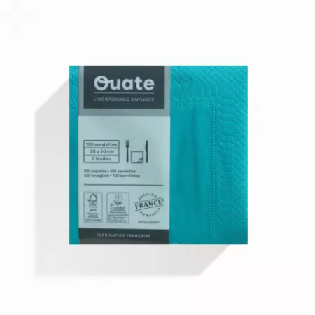 1800 Serviettes 2 plis 20x20 TURQUOISE / CG190052