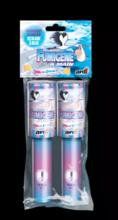 2 FUMIGENE A MAIN BLANC A BLEU / AR33101