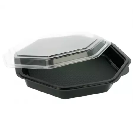 200 Assiettes + Couvercles Octo 23x23x5 NOIR