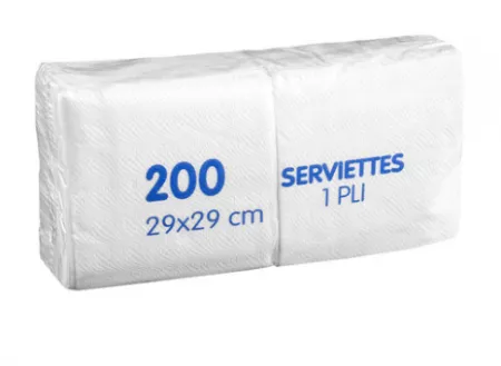 200 Serviettes 29x29 1 Plis BLANC