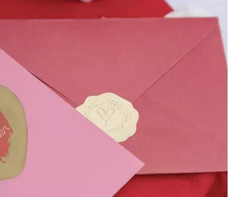 24 Stickers Effet Cachet de Cire Papier M&eacute;tallis&eacute; Or &Oslash;3,5cm