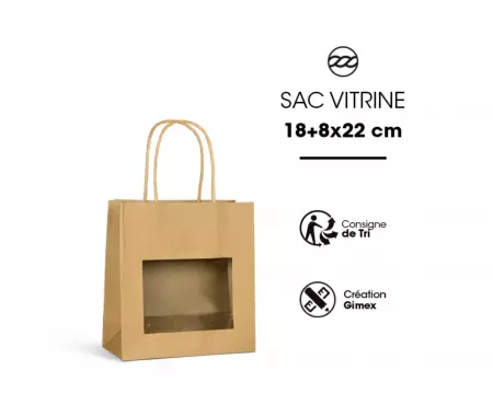 240 Sacs Kraft brun a Fenetre 180+80x190 / 21016