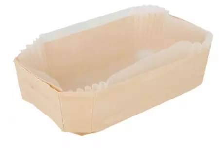 25 Barquettes Bois +Silcone 14x9x4.5cm