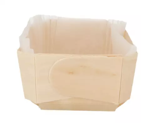 25 Barquettes Bois +Silcone 14x9x4.5cm