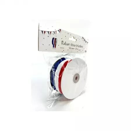 25 m Ruban tissu Tricolore 50 mm
