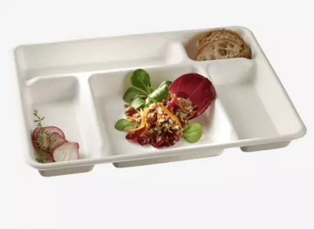 25 Plateaux Repas 5 Compartiments PULPE DE CANNE