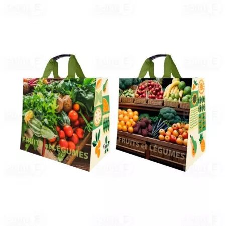 25 Sacs cabas \ M&eacute;tiers\  - PP tiss&eacute; - FRUITS ET LEGUMES 370 + 230 x 360 mm