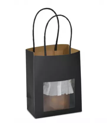 25 Sacs Kraft + F 11.4+6.4x14.6 NOIR INTENSE / 21019