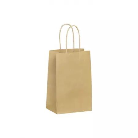 25 Sacs Mini Sacs Kraft 14+8x21cm Brun kraft