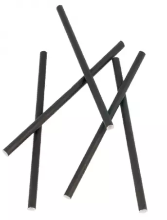 250 PAILLES DROITES COCKTAIL &Oslash;0,60x14 CM NOIR PAPIER