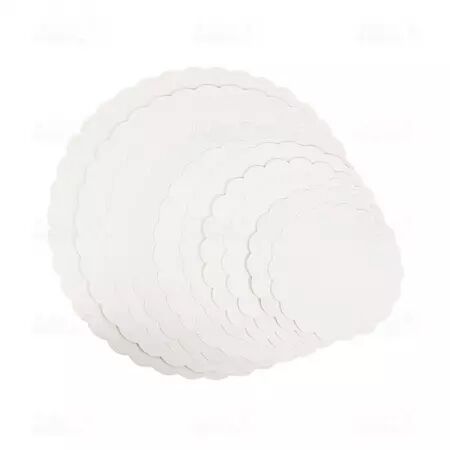 250 Ronds carton blanc festonn&eacute; D25 / RFB25