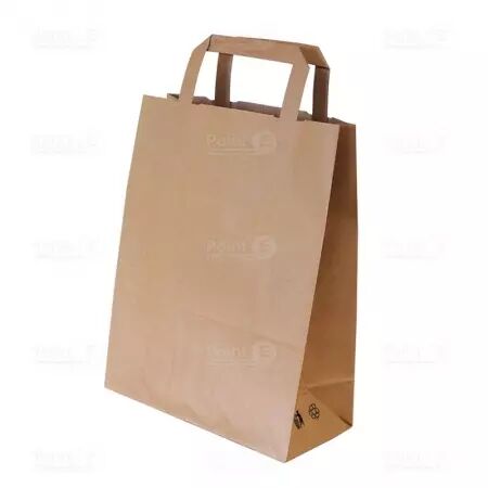 250 SACS CABAS KRAFT POIGNEES PLATES 26+14x29CM / CAKBR2629