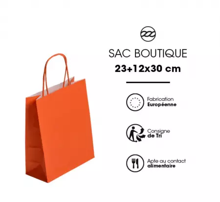 250 Sacs Kraft Tendance 23+12x30 ORANGE / 21367