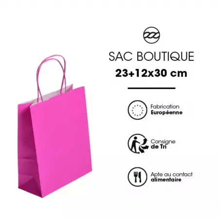 250 Sacs Kraft Tendance 23+12x30 ROSE / 21373