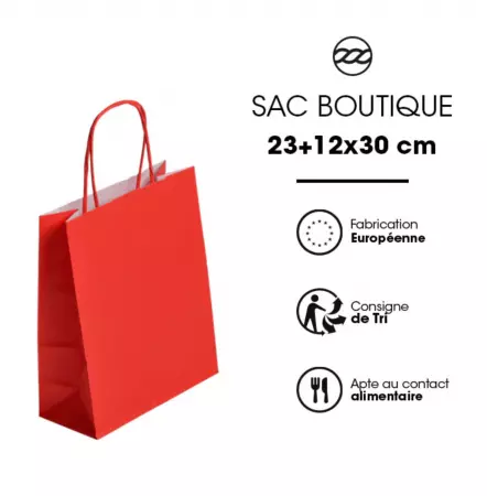 250 Sacs Kraft Tendance 23+12x30 ROUGE / 21280