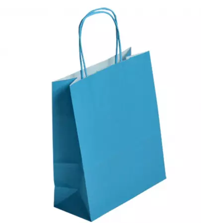 250 Sacs Kraft Tendance 35+14x40 TURQUOISE / 21390