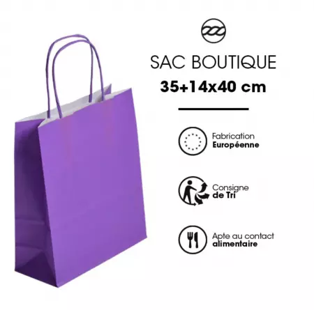 250 Sacs Kraft Tendance 35+14x40 VIOLET / 21365