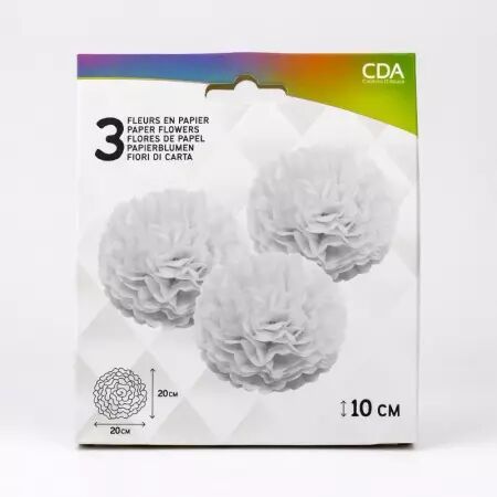 3 FLEUR DE DECORATION blanc /10302BL