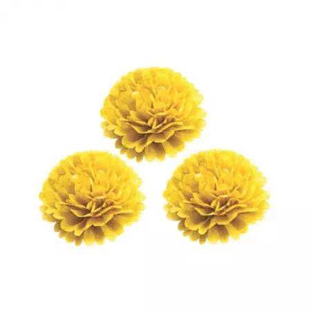 3 FLEURS DE DECORATION JAUNE /10302JA