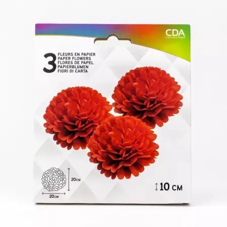 3 FLEURS DE DECORATION ROUGE /10302RG
