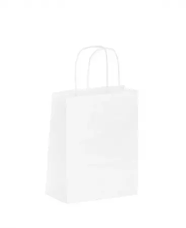 300 Sacs cabas kraft BLANC PF 18+80x22 / 21160