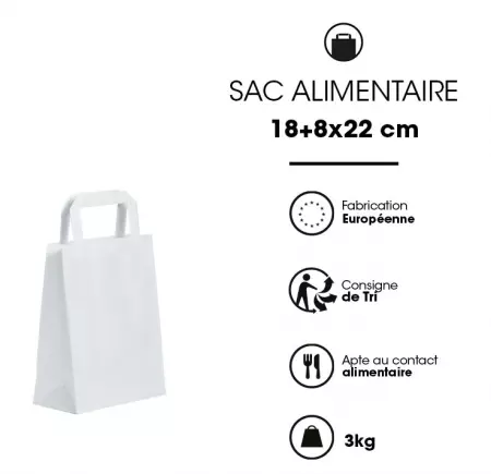 300 Sacs Kraft P Plates 18+8x22 BLANC / 20134