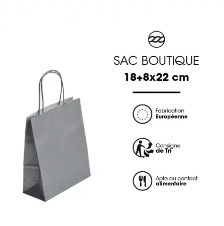 300 Sacs Kraft Tendance 18+8x22 ARGENT / 21328