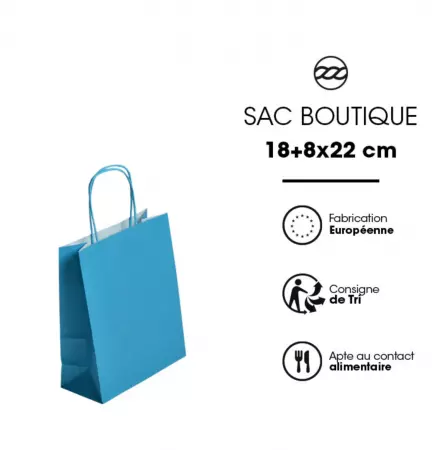 300 Sacs Kraft Tendance 18+8x22 BLEU / 21388