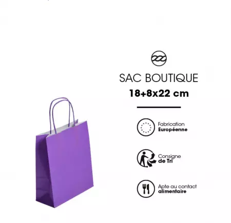 300 Sacs Kraft Tendance 18+8x22 VIOLET / 21363