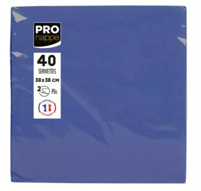40 SERVIETTES OUATE MICRO GAUFRE 38X38 BLEU MARINE