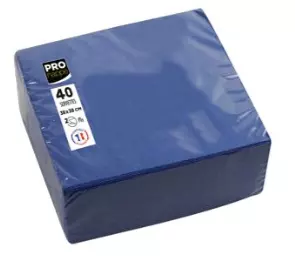 40 SERVIETTES OUATE MICRO GAUFRE 38X38 BLEU MARINE