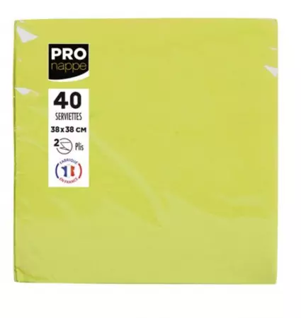 40 SERVIETTES OUATE MICRO GAUFRE 38X38 VERT KIWI