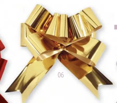  5 NOEUDS PAPILLON 50MM/115CM MIROIR OR