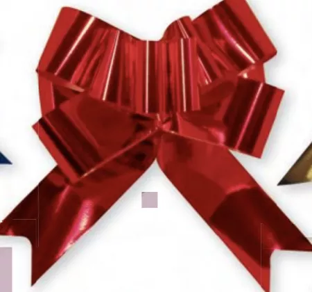  5 NOEUDS PAPILLON 50MM/115CM MIROIR ROUGE