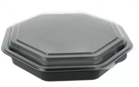 50 Assiettes + Couvercles Octo 23x23x5 NOIR