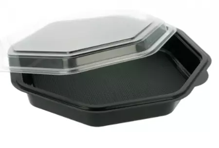 50 Assiettes + Couvercles Octo 23x23x5 NOIR