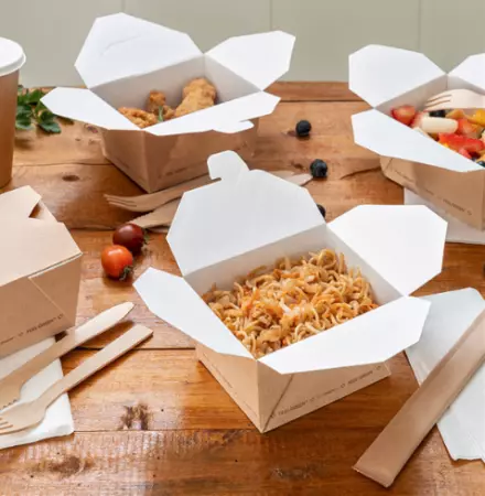 50 BO&Icirc;TES AM&Eacute;RICAINES MICRO-ONDABLES \'THEPACK\' 1470 ML 220 G/M2 19,6x14x4,5 CM NATUREL CARTON ONDUL&Eacute; NANO-MICRO