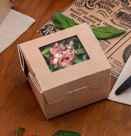 50 boites avec fenetre 300ml 8x7.5x5.5