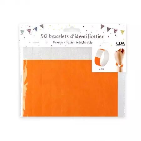 50 BRACELETS ORANGE IDENTIFICATION