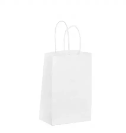 50 Sacs cabas kraft BLANC PF 14+8x21 / 21159