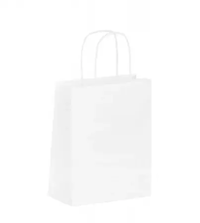 50 Sacs cabas kraft BLANC PF 18+80x22 / 21160